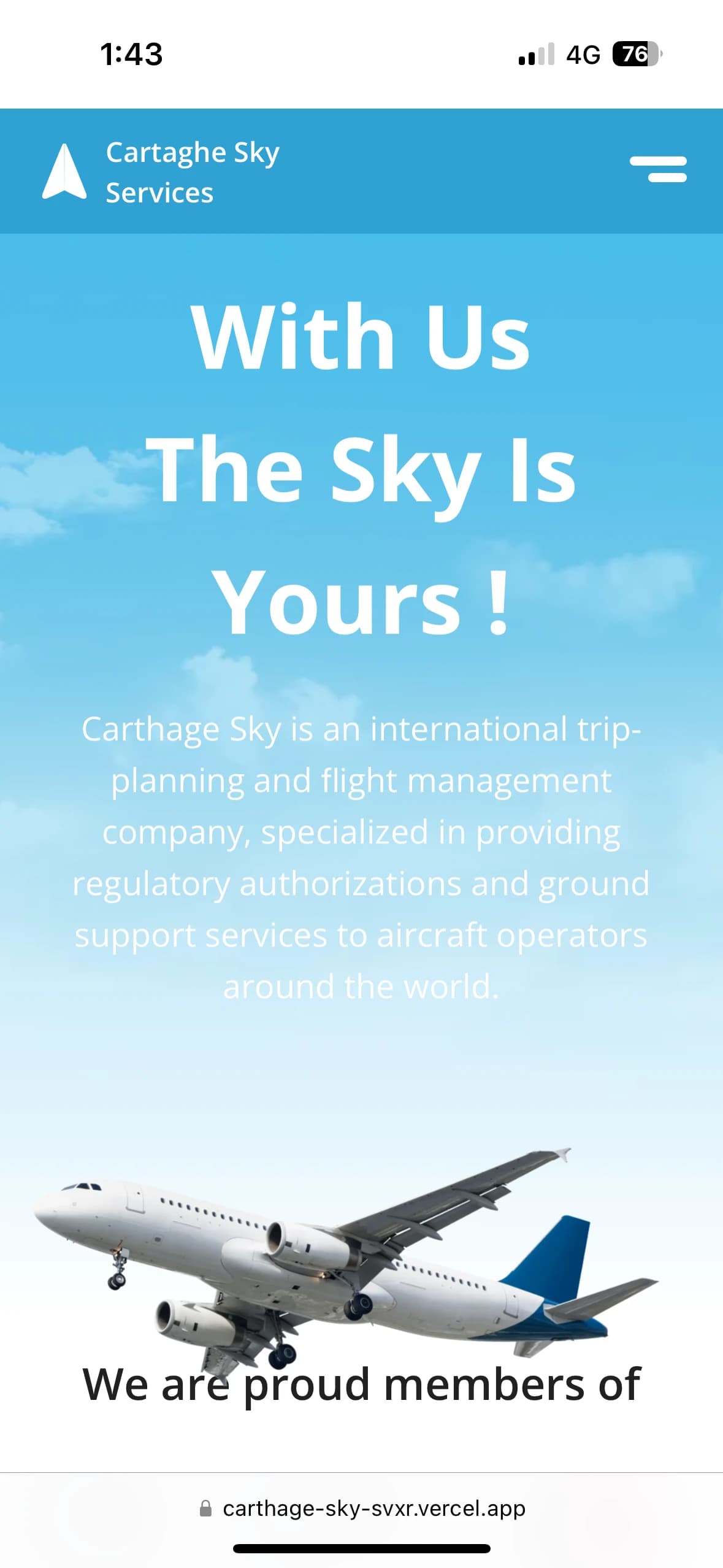 airplane website private jet