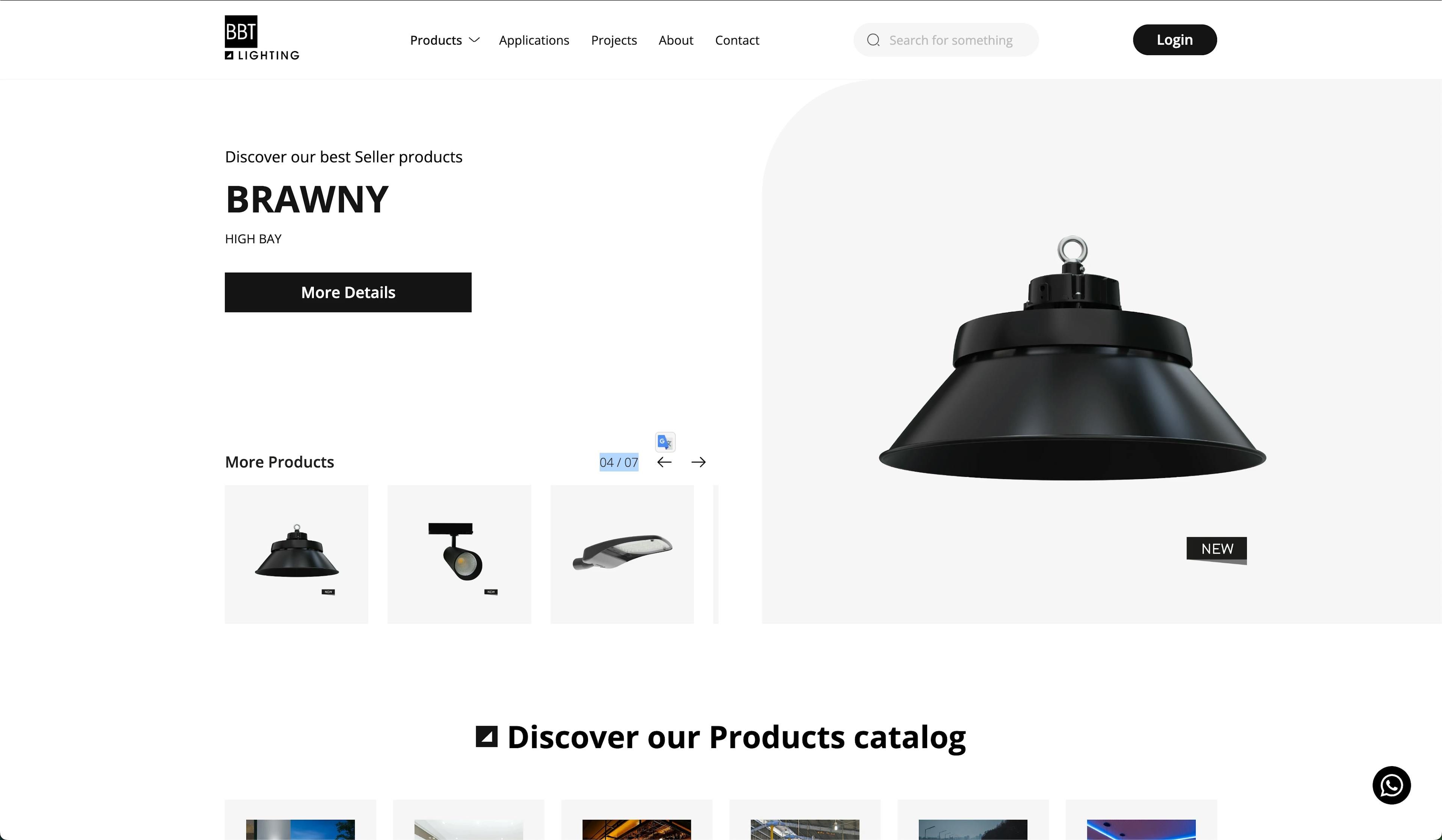 ecommerce website bbt lighting